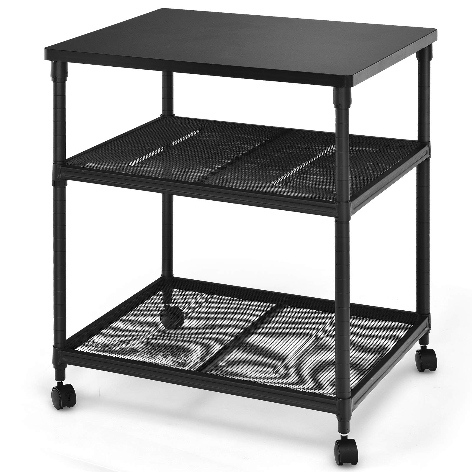 Tangkula 3-Tier Printer Stand Printer Cart, Multifunctional Utility Cart w/ Ample Storage Space
